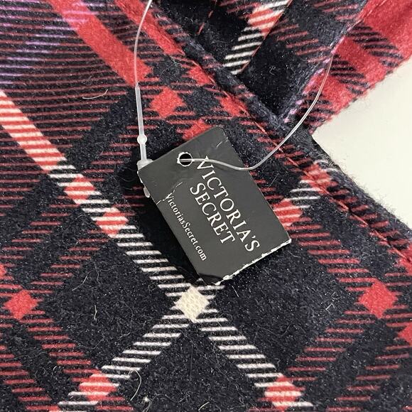Victoria's Secret VS Plaid Sherpa Trim Large Tote Bag Travel Winter Holiday NEW - Picture 12 of 14